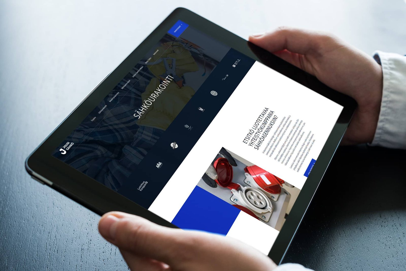 Jousisähkön uudet nettisivut tablet näkymässä