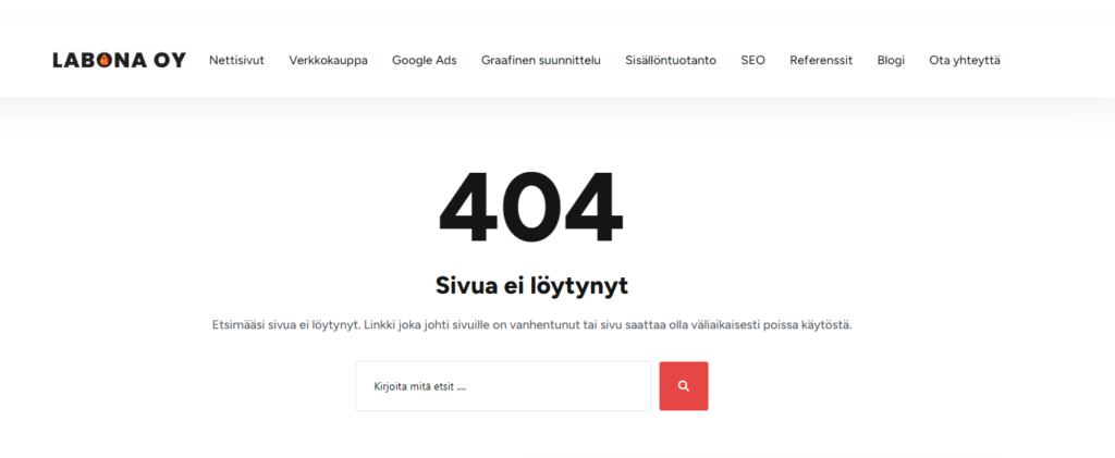 404 sivua ei löydy - miten päästä vanhentuneen sivuston tietoihin käsiksi?